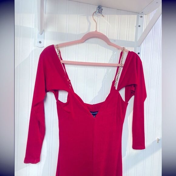 NWT JLUXLABEL Elegant Red Evening Dress Sz S - Picture 3 of 7